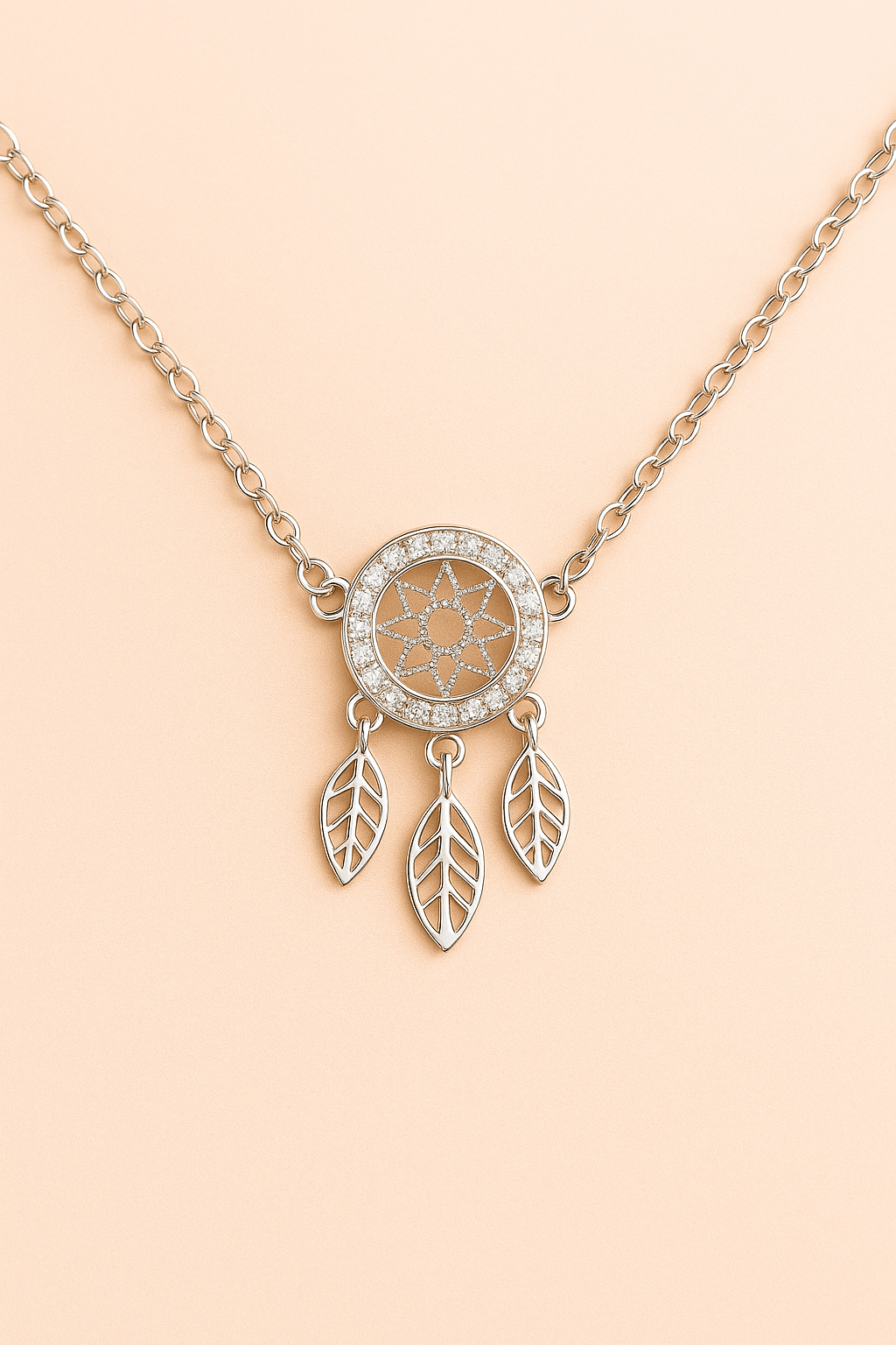 Halskette Dreamcatcher – 925er Sterlingsilber Kette mit Traumfänger - Anhänger - VIDINLIS