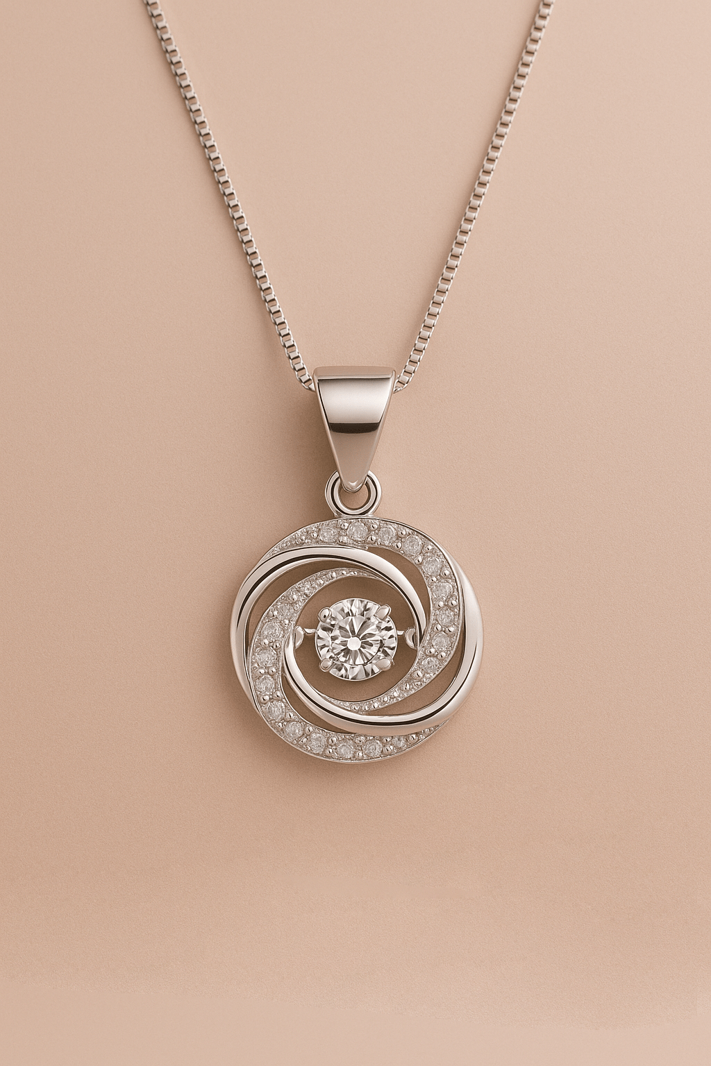 Halskette Twirl Pendant - aus 925er Sterlingsilber Halsschmuck – steht für Energie und Bewegung - VIDINLIS