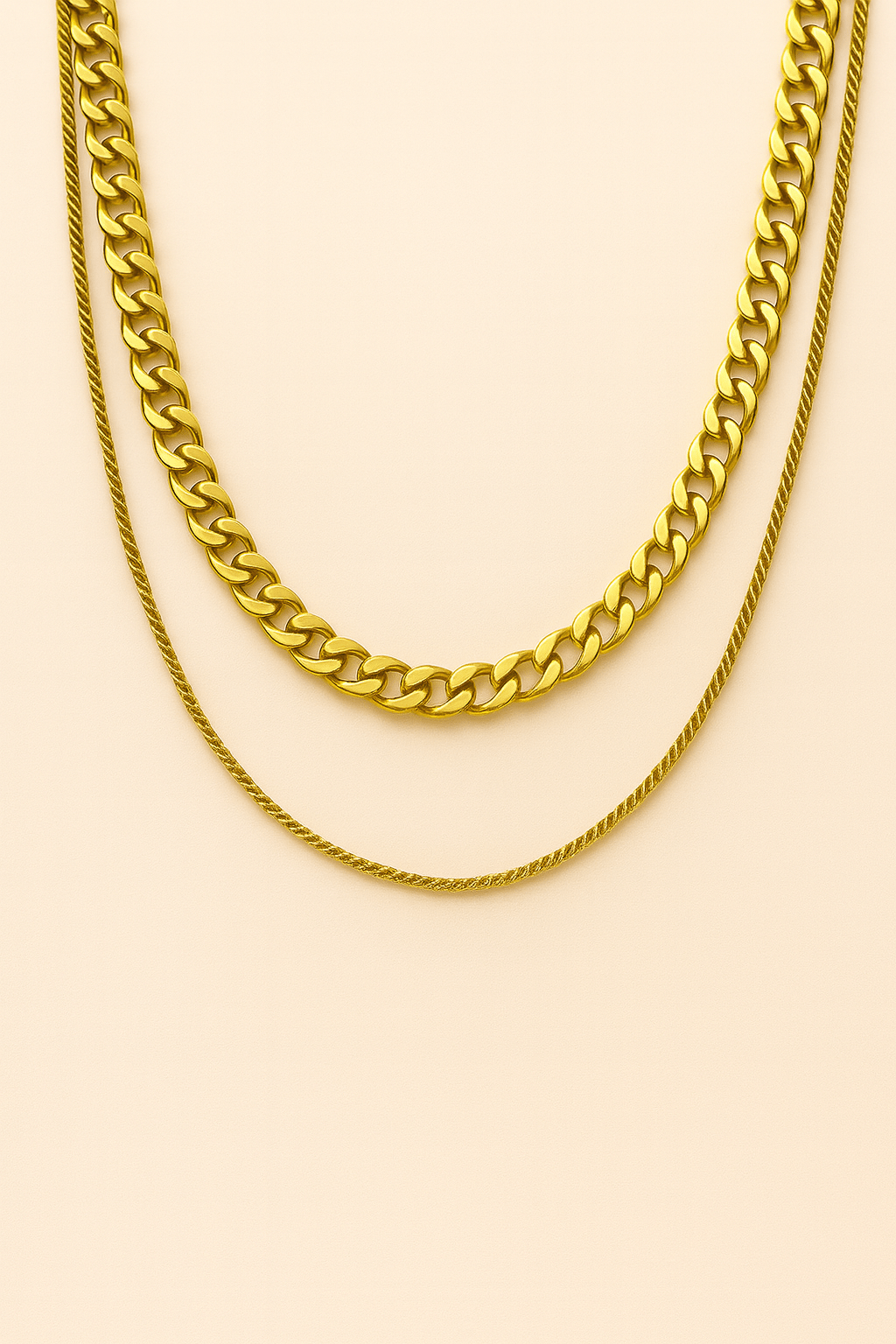 Halskette Panzer Elegance – vergoldete 925er Sterlingsilber Doppelhalskette im Panzer - Design - VIDINLIS