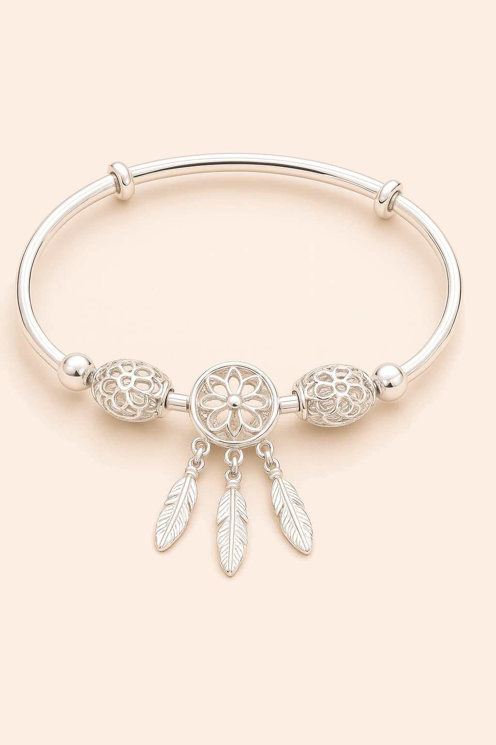 Armreif Dreamcatcher – 925er Sterlingsilber Armreif mit Traumfänger - Design - VIDINLIS