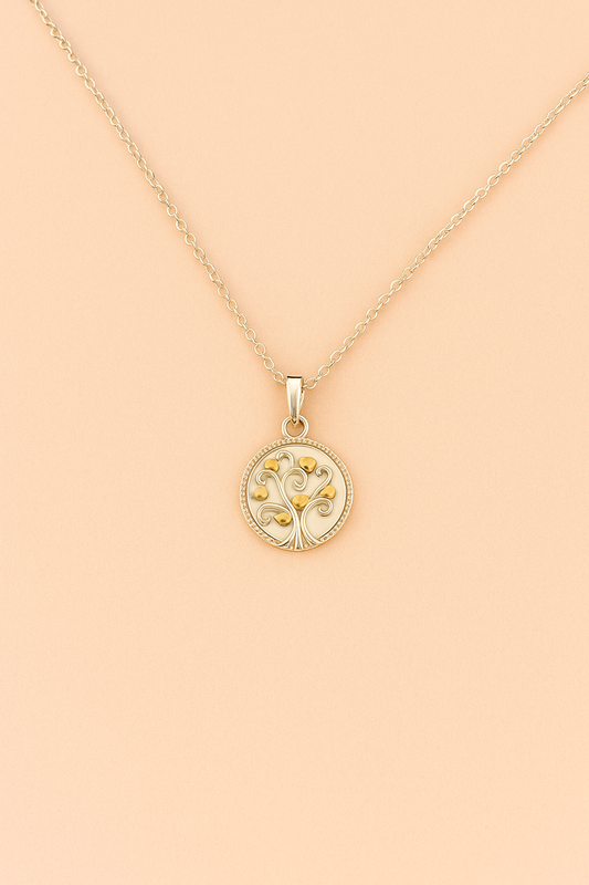 Halskette Baum des Lebens Light Heart – 925er Sterlingsilber Kette mit Herzblatt-Design