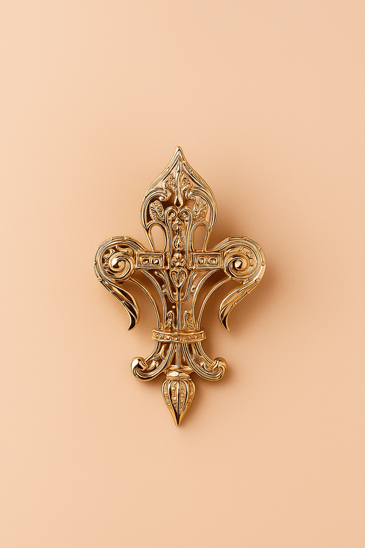Fleur - de - Lis Brosche – eine wunderschöne Brosche mit klassischem Lilien - Design - VIDINLIS