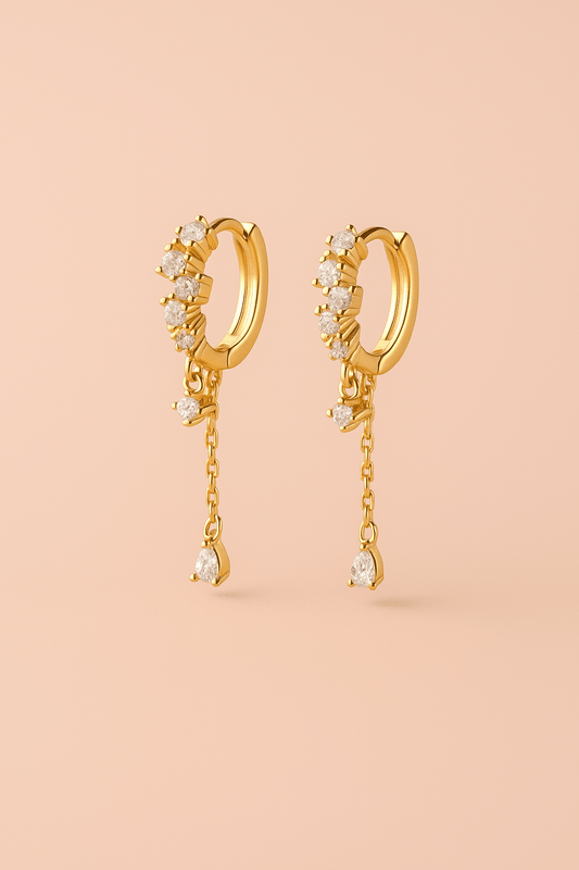 Ohrringe Waterfall – 925er Sterlingsilber Ohrschmuck für Leichtigkeit, Eleganz und den unaufhaltsamen Fluss des Lebens - VIDINLIS