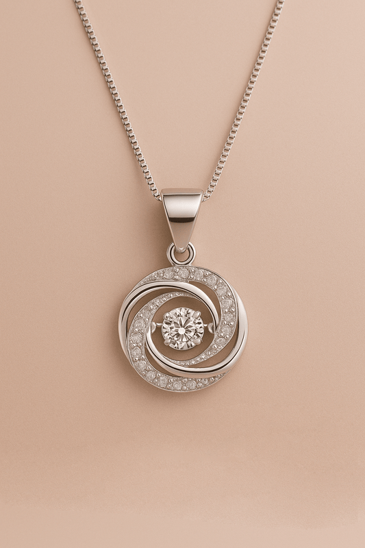 Halskette Twirl Pendant - aus 925er Sterlingsilber Halsschmuck – steht für Energie und Bewegung - VIDINLIS