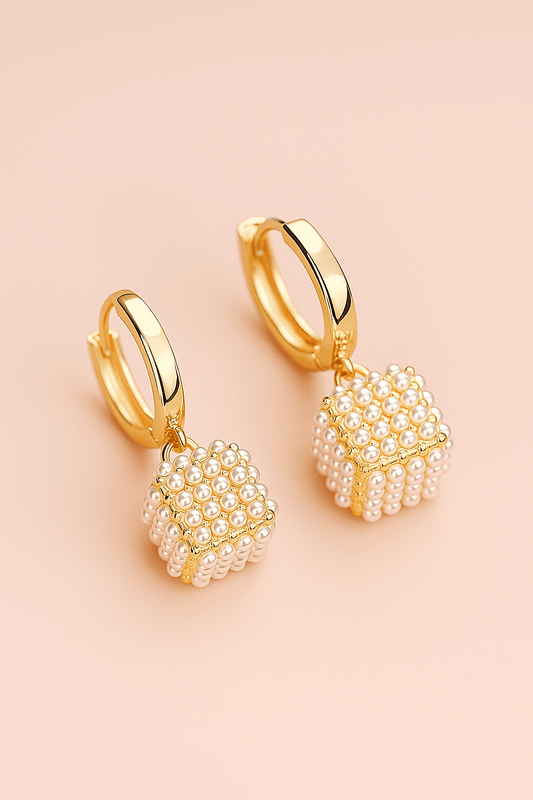 Ohrringe Pearl Cube – Modeschmuck für Stabilität, Struktur und Harmonie - VIDINLIS