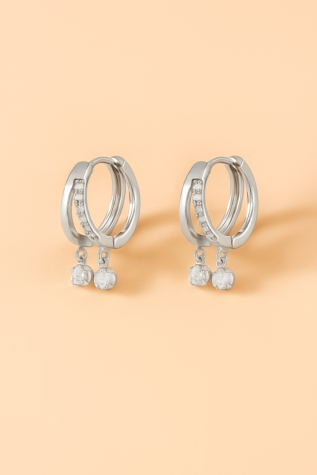 Ohrringe Double Ring - 925er Sterlingsilber Ohrschmuck für Harmonie, Verbundenheit und die Balance - VIDINLIS