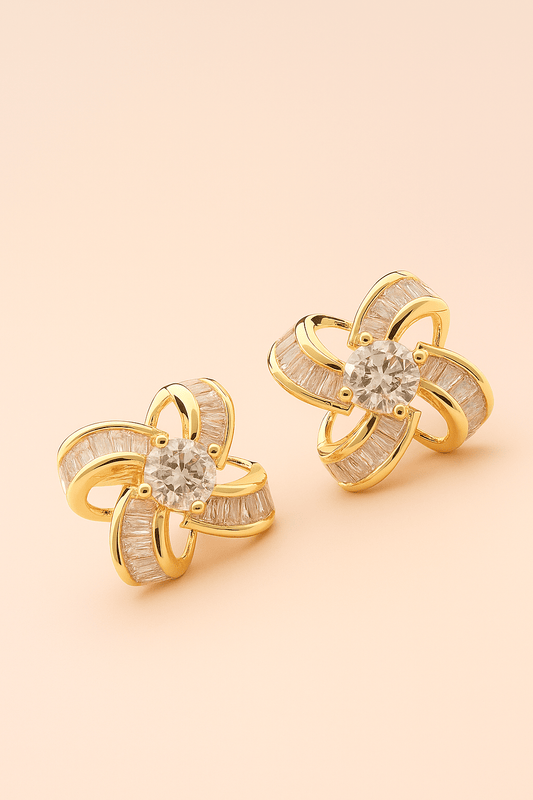 Ohrstecker Twist Sparkle Stud - 925er Sterlingsilber Ohrschmuck für Dynamik, Energie und Veränderung - VIDINLIS
