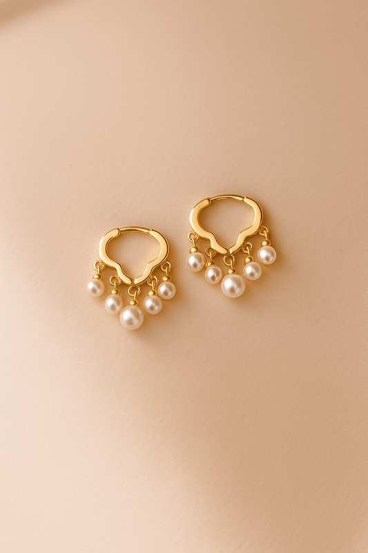 Ohrringe Drop Pearl - 925er Sterlingsilber Ohrschmuck für Reinheit, Beständigkeit und zeitlose Schönheit - VIDINLIS