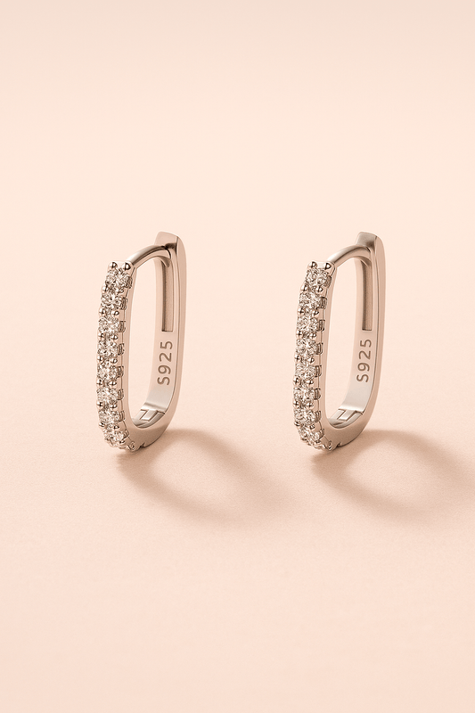 Ohrringe Radiant Square - 925er Sterlingsilber Ohrschmuck für Stabilität, Harmonie und Balance - VIDINLIS